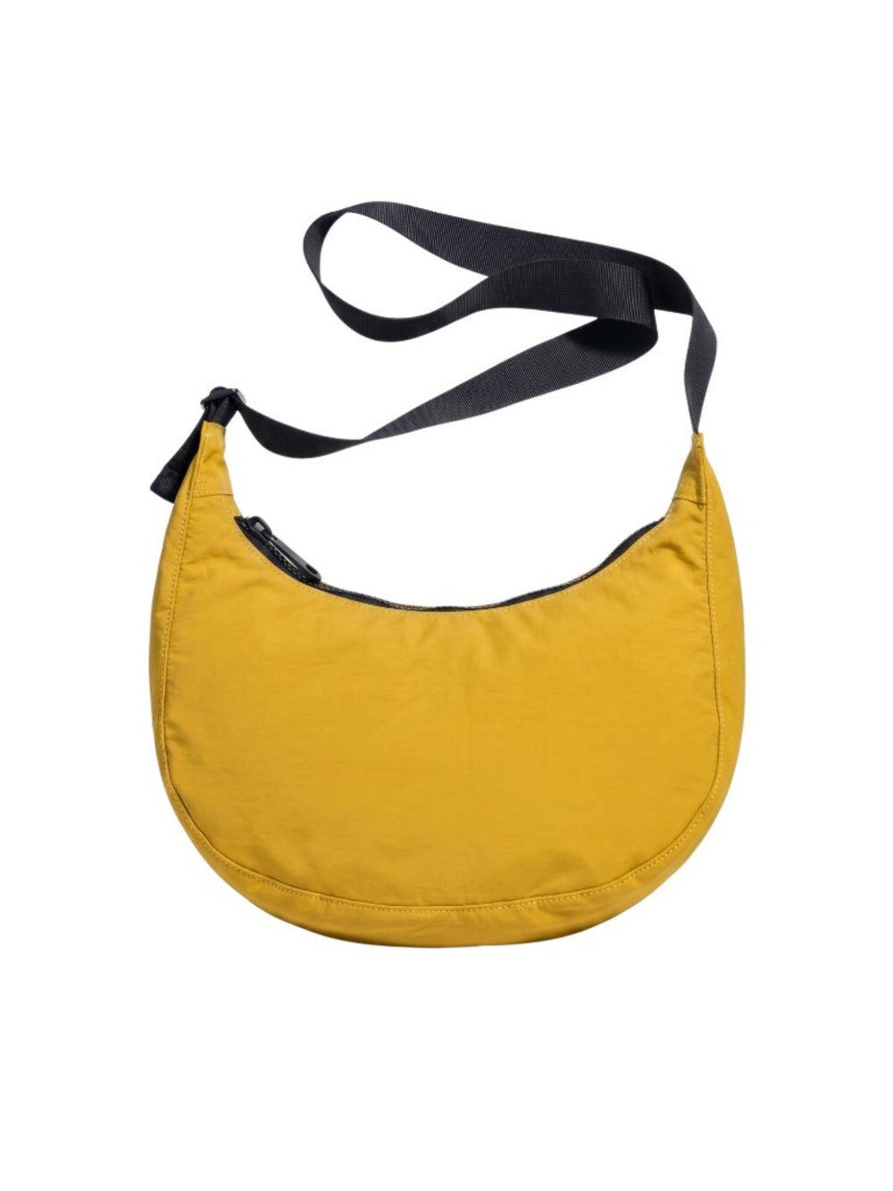 NWT | Mustard Yellow Nylon Crescent Crossbody Bag with 3 Inner Pockets 14"x8"x5"